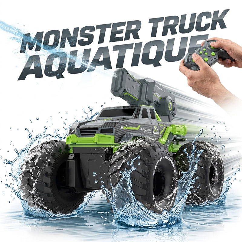 Monster Truck Amphibie Télécommandé avec Canon à Eau - RC Télécommandé