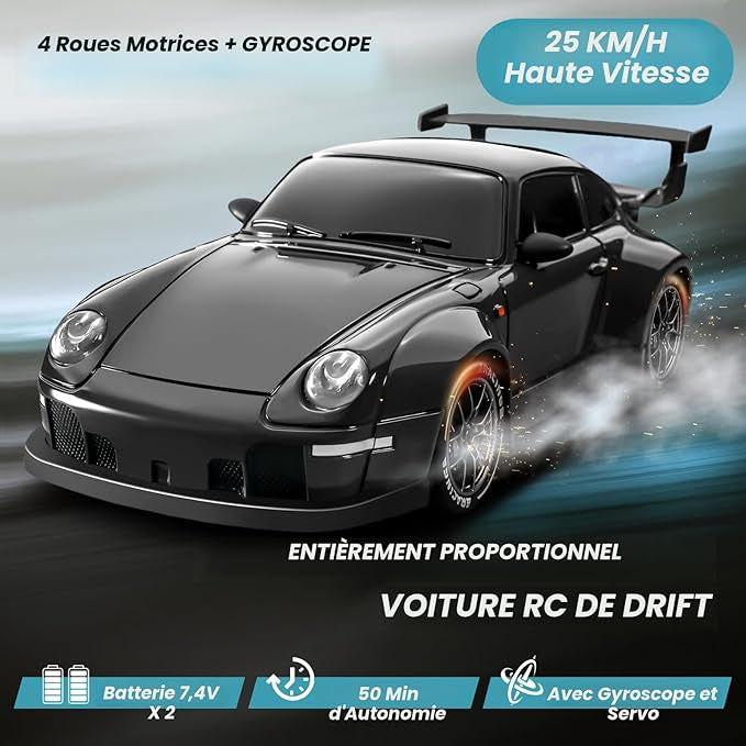 Voiture Télécommandée Noire - RC Télécommandé